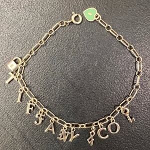 T01 Tiffany & Co. Silver Bracelet with Letter Charms